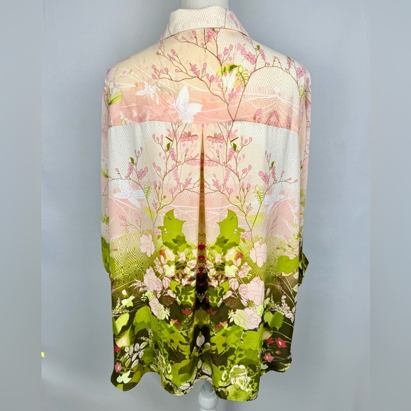 Rose & Olive Nature Inspired Women’s Button Up Tunic Blouse Lightweight Size 2X - Picture 7 of 10